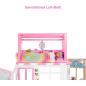 Preview: Mattel HHY40 Barbie-Puppenhaus mit 4 Spielbereichen, komplett eingerichtet mit Barbie-Accessoires & Möbeln, 360° drehbar, klappbar, ohne Barbie-Puppe