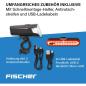 Preview: Fischer Fahrrad Beleuchtungs-Set 80/40/20 Lux, Akku-Leuchtenset Stop, Front- und Rückleuchte, mit Akku und USB-Ladefunktion