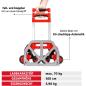 Preview: WALTER Stufen- & Treppentransportkarre - Leicht (3,90 kg), klappbar, mit 2 x 3 Sternrädern aus Kunststoff, inkl. Spanngummi, Ladekapazität 70kg, Alu-Guss Schaufel