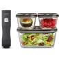 Preview: CASO Vacu OneTouch Eco-Set, Handvakuumierer inkl. 3 Vakuumbehälter aus Glas, 10 ZIP-Beutel und Food Manager Sticker, kabellos, bis zu 150 Minuten Laufzeit, aufladbar