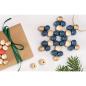 Preview: folia 22521 - Holz-Perlen Sterne Set "Classic", Bastelset mit 160 Holzkugeln und einer goldenen Schnur zum Auffädeln, zum Basteln von Sternen und Anhängern