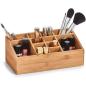 Preview: Zeller 25385 Organizer mit 12 Fächern, Bambus, ca. 25,4 x 12 x 10 cm, Schreibtischorganizer, Schminkorganizer