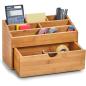 Preview: Zeller 25386 Organizer mit Schubfach, Bambus, ca. 25,4 x 12,5 x 15 cm Ordnungsbox für Schminke, Kosmetik oder Schreibtisch Natur