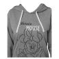 Preview: Disney Minnie Mouse Kapuzenpullover lang - Sweatkleid für Damen Farbe: Dunkel Grau  Gr. L