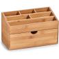 Preview: Zeller 25386 Organizer mit Schubfach, Bambus, ca. 25,4 x 12,5 x 15 cm Ordnungsbox für Schminke, Kosmetik oder Schreibtisch Natur