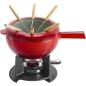 Preview: ZWILLING - Fondue-Set 20 cm, rund, Kirsch-Rot, Gusseisen