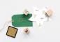 Preview: folia 31108 - Holzstempelset Christmas, inklusive 10 Holzstempel und 2 Stempelkissen