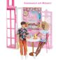 Preview: Mattel HHY40 Barbie-Puppenhaus mit 4 Spielbereichen, komplett eingerichtet mit Barbie-Accessoires & Möbeln, 360° drehbar, klappbar, ohne Barbie-Puppe