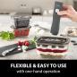 Preview: CASO Vacu OneTouch Eco-Set, Handvakuumierer inkl. 3 Vakuumbehälter aus Glas, 10 ZIP-Beutel und Food Manager Sticker, kabellos, bis zu 150 Minuten Laufzeit, aufladbar
