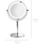 Preview: medisana CM 840 Kosmetikspiegel mit LED-Beleuchtung, 5-facher Vergrößerung, 360° schwenkbar, Silber, 31,5 x 20,5 cm