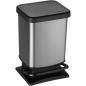 Preview: Rotho Paso Mülleimer 20l mit Deckel, Kunststoff (PP) BPA-frei, CARBON metallic, 20l (29,3 x 26,6 x 45,7 cm)