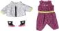 Preview: Zapf Creation 830215 BABY born City Deluxe Scooter Combo 43 cm - Puppenkleidung Set bestehend aus rotem Overall, silber Glitzer-Jacke und Stiefeln