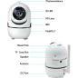 Preview: Denver SHC-150 überwachungskamera WiFi mit IR-LED für Nachtsicht, HD 1280x720p, 12fps WEISS