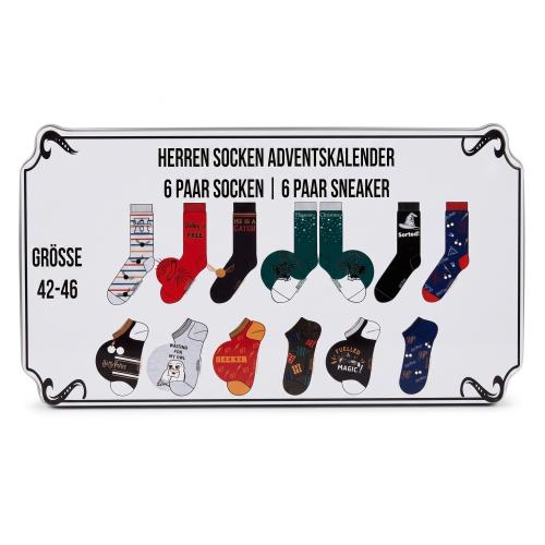 Preview: HARRY POTTER - HERREN Adventskalender 12 Paar Socken 42-46 ( 6 Paar Socken & 6 Paar Sneaker ) HOGWARTS HOUSE