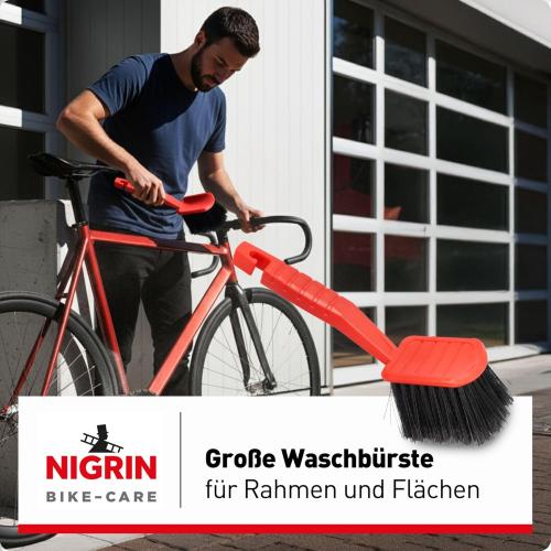 Preview: Nigrin Bürstenset Bike Care zur Fahrradpflege 3-teilig 