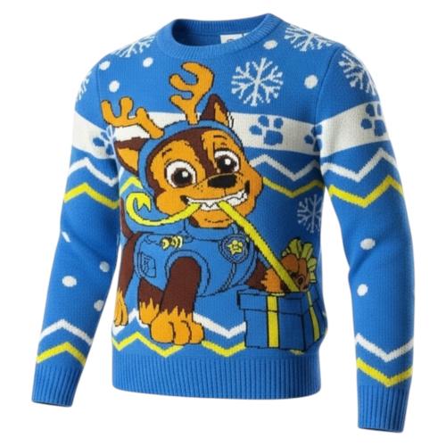 PAW PATROL Strickpullover für Jungs Langarm CHASE Gr. 122/128