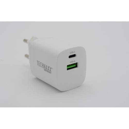Technaxx 30W Dual Port Schnellladegerät TX-198  - 1xUSB-C, 1xUSB-A