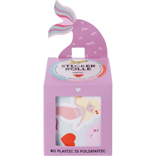folia 27101 - Stickerrolle MERMAIDS, Sticker Set mit 368 Aufklebern, 4 m lang