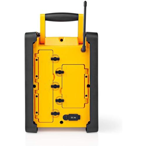 NEDIS FM-Radio | Tisch Ausführumg | FM | Batteriebetrieben/Netzstromversorgung | Digital | 15 W | Monitorgröße: 2.2" | Blau-weiß Monitor | Bluetooth® | IPX5 | Tragegriff | Gelb/Schwarz
