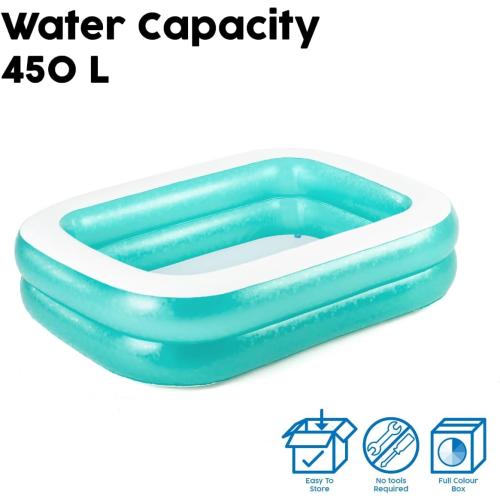 Bestway® 54005 - Planschbecken 201x150x51 cm türkis, eckig Family Pool