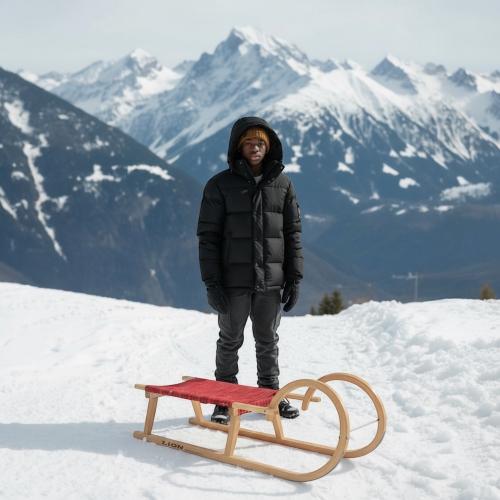 WESTSIDE Hörnerrodel 110 cm Schlitten aus Buchenholz