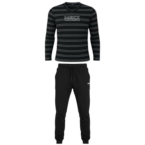 Preview: MEXX ZN2417036MM Herren Pyjama Schlafanzug Lang V-Ausschnitt LOGO PRINT FULL - DIVERSE Größen