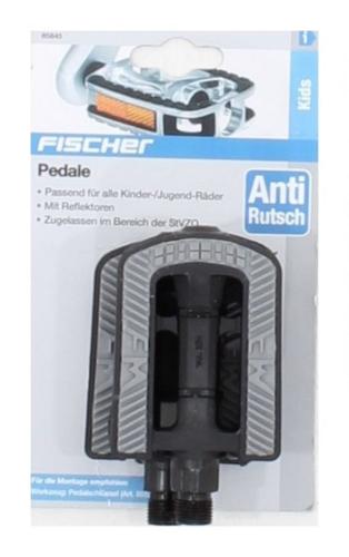 Fischer Erwachsene Kids Kunststoff Antirutsch Pedale, Schwarz, one size 