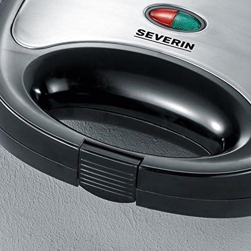 SEVERIN Sandwichmaker-Toaster für 2 Sandwiches, Dreieckige Sandwichtoasts, 600 W, Edelstahl-gebürstet-schwarz, SA 2969