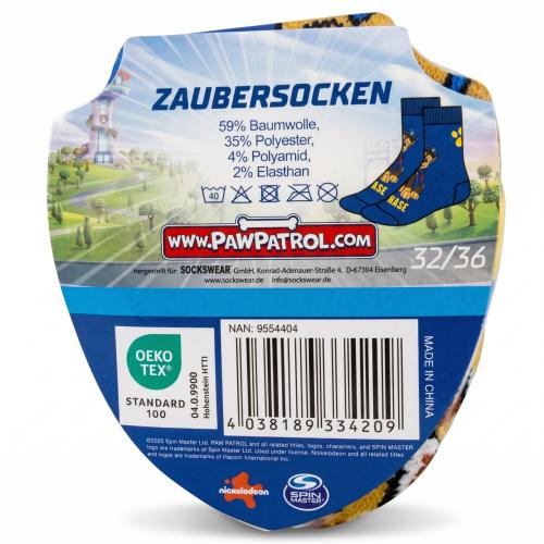 Preview: PAW PATROL 1 Paar Kinder Zaubersocken Blau 32-36