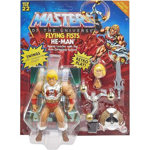 Masters of the Universe HDT22 - Origins Deluxe HE-MAN mit fliegenden Fäusten, 14 cm große Actionfigur
