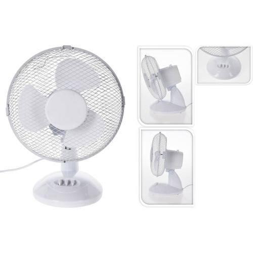 Excellent Tischventilator 23 cm Neigbar 22 Watt 2 Stufen Netzkabellänge: ca. 150 cm WEISS
