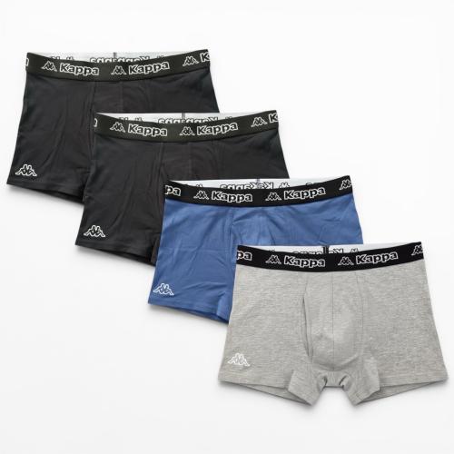 KAPPA 4er Pack Herren Boxershort (15-4101) Black-Navy-Grey / Diverse Größen