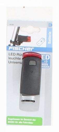 Fischer Batterie LED-Rckleuchte (Universalhalter), Schwarz, One Size 