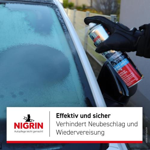 NIGRIN Entfroster Spray, Scheiben Enteiser für Autoscheiben 400 ml, wirksam bis -20° 