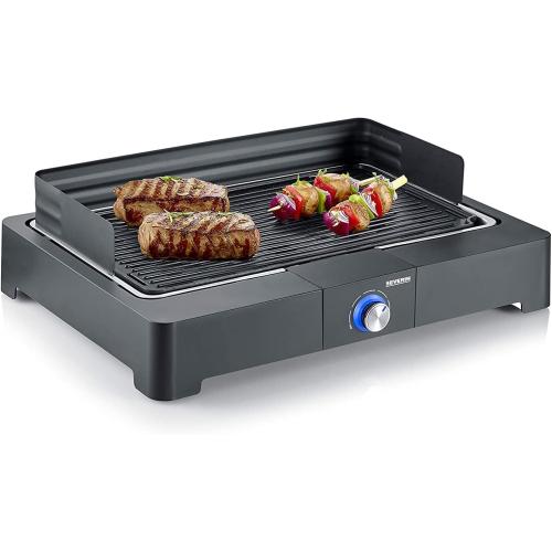 SEVERIN Tischgrill mit Aluminium-Grillplatte, Schwarz, PG 8562