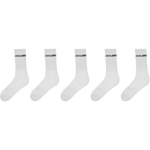 JACK & JONES Men's JACBASIC Logo Tennis 5 Pack NOOS Socken ONE SIZE 40-46- WEISS