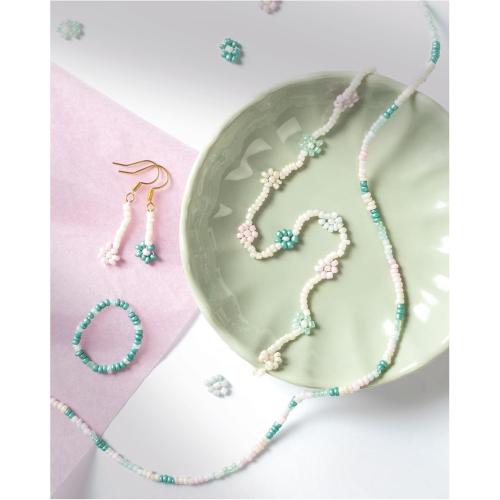 folia 12907 - Rocailles Perlen Set, PASTELL, ideal, um eigenen Schmuck zu gestalten und herzustellen