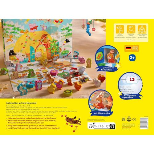 Preview: HABA Adventskalender - Weihnachten auf dem Bauernhof – 3D-Spielkulisse mit 24 liebevollen Holzfiguren