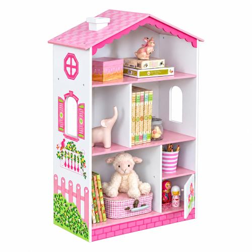 KidKraft 14604 - Kinder Puppenhaus-Bücherregal -  Rosa & Weiß - Höhe ca. 97 cm