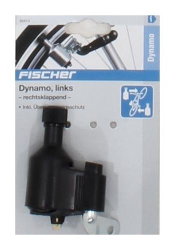 Fischer Unisex Overspanningsbeveiliging Links 6 Volt 3 Watt Dynamo, Schwarz, Uni EU
