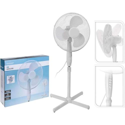 Excellent Standventilator 40 cm Neigbar 45 Watt 3 Stufen Netzkabellänge: ca. 150 cm WEISS