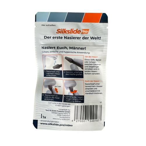 SilkslidePro Nasierer - Nasenhaartrimmer Herren - Nasenhaarentferner - Hochpräzise Klingen aus Solingen - mit Klingenschutz - ohne Strom & Batterie