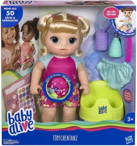 Baby Alive - Töpfchentanz (Blondhaarig), Funktionspuppe - kann sprechen, tanzen und auf das Töpfchen gehen