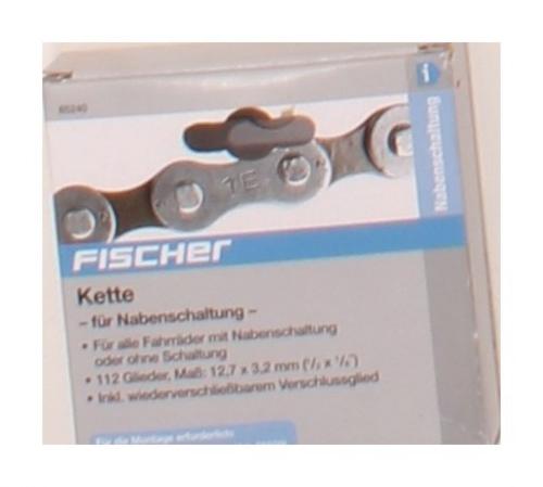 Fischer 1/2 x 1/8, 112 Glieder Fahrradkette, Schwarz, One Size 