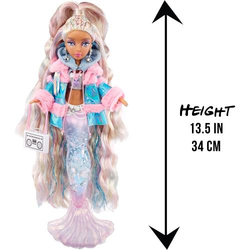 Mermaze Mermaidz Winter Waves - KISHIKO - Meerjungfrauen-Puppe, Flosse mit Farbwechsel, Schwanz mit Glitzerfüllung