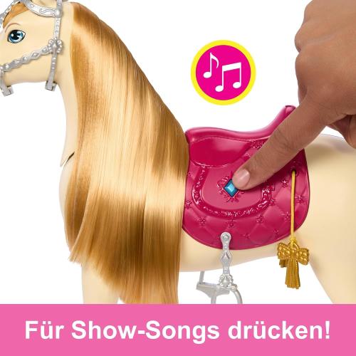 Mattel HXJ42 - Barbie bewegliches Pferd -  Pferdeabenteuer - Tanz und Show Pferd - mit Zubehör