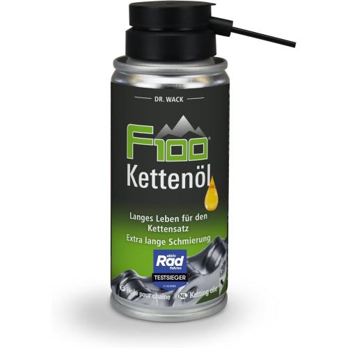 DR. WACK F100 Kettenöl für Fahrrad 100 ml - Kettenschmiermittel für weniger Verschleiß & Reibung - Sprühdose