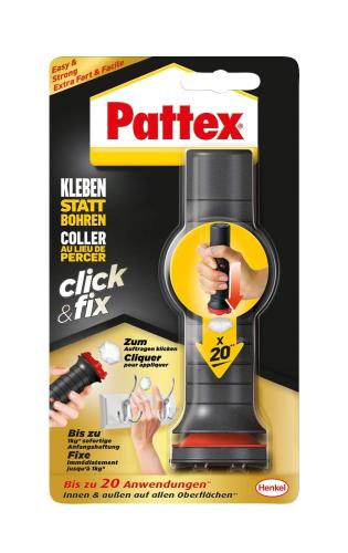Pattex PKBCF Kleben statt Bohren Click & Fix, Montagekleber Stempel, Bunt 