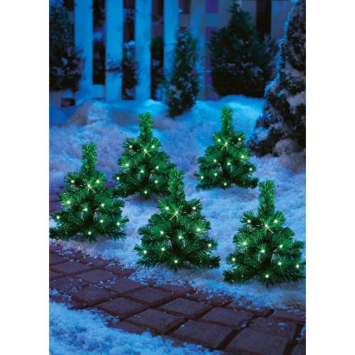 Preview: SOLAR Tannenbäumchen 5 Teilig Gr. ca. 47 cm inkl. Erdspieß