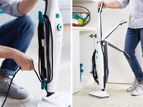 Leifheit Dampfreiniger CleanTenso mit heißem Wasserdampf gegen Bakterien Weiss